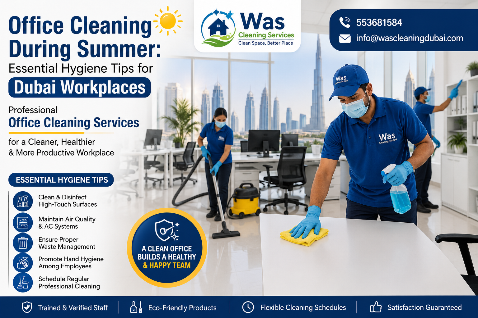 Office Cleaning During Summer: Essential Hygiene Tips for Dubai Workplaces