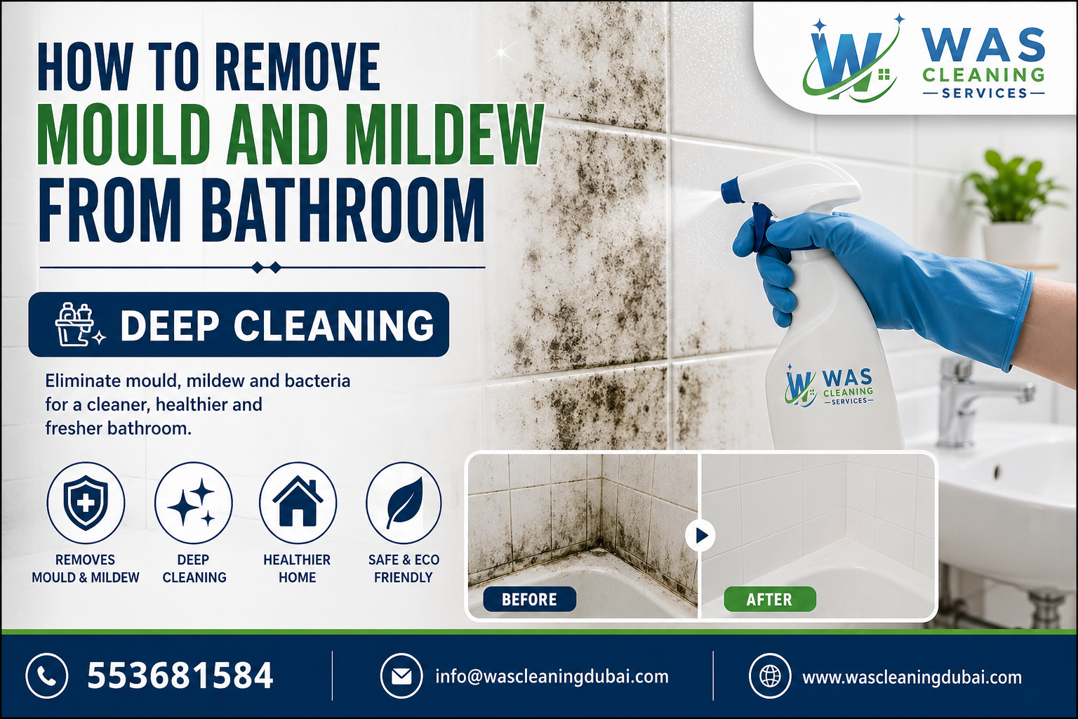 How to Remove Mould and Mildew from Bathroom Walls in Dubai