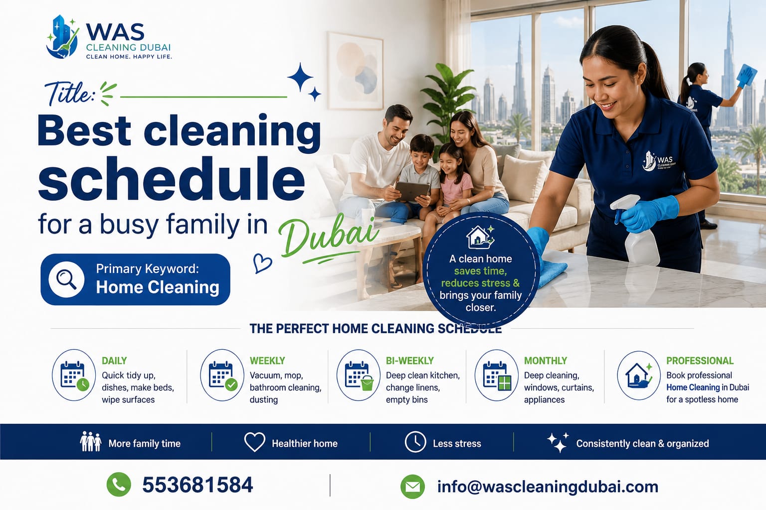 Best cleaning schedule for a busy family in Dubai