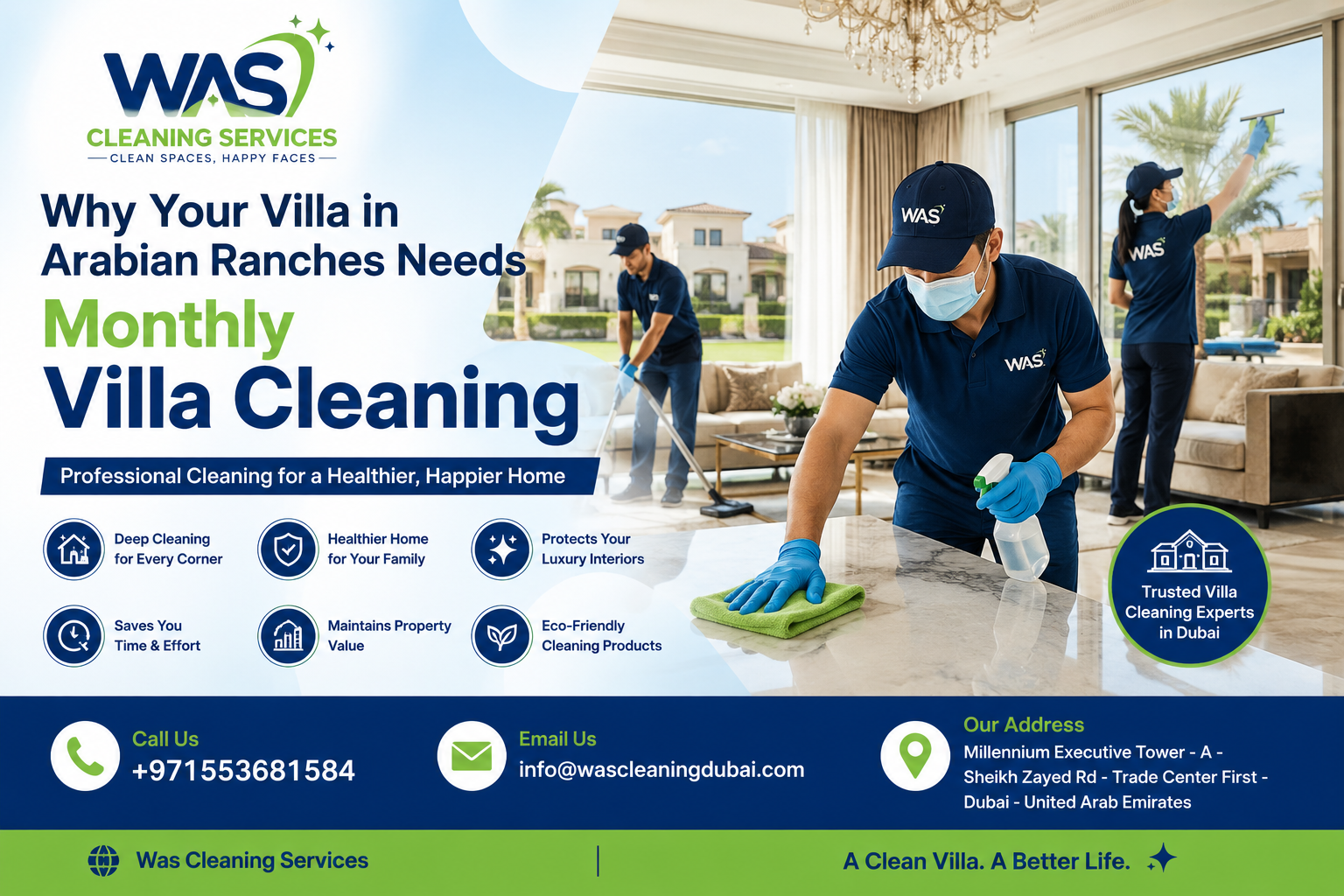 Why Your Villa in Arabian Ranches Needs Monthly Villa Cleaning | WAS Cleaning Services